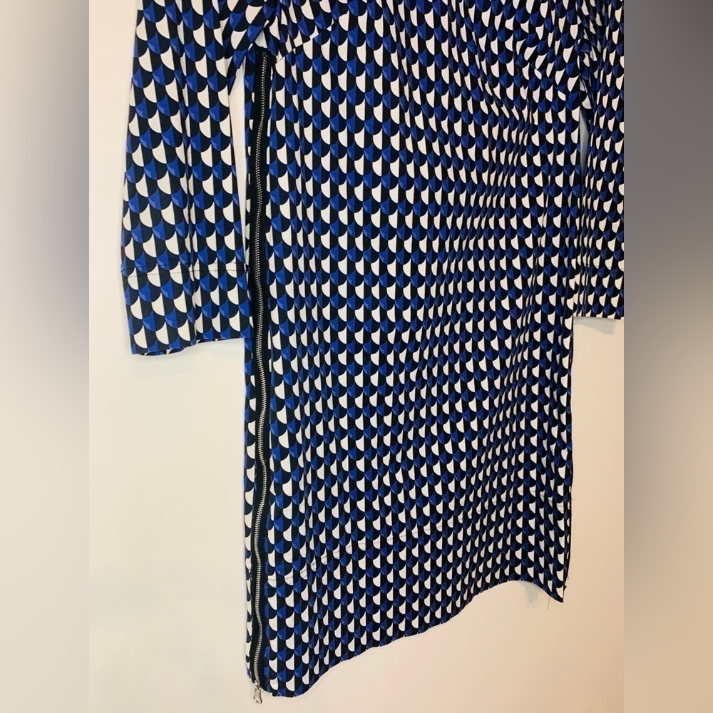 J. Crew Graphic Black and Purple Crewneck Cotton Stretch Dress Size 00! - Picture 6 of 11